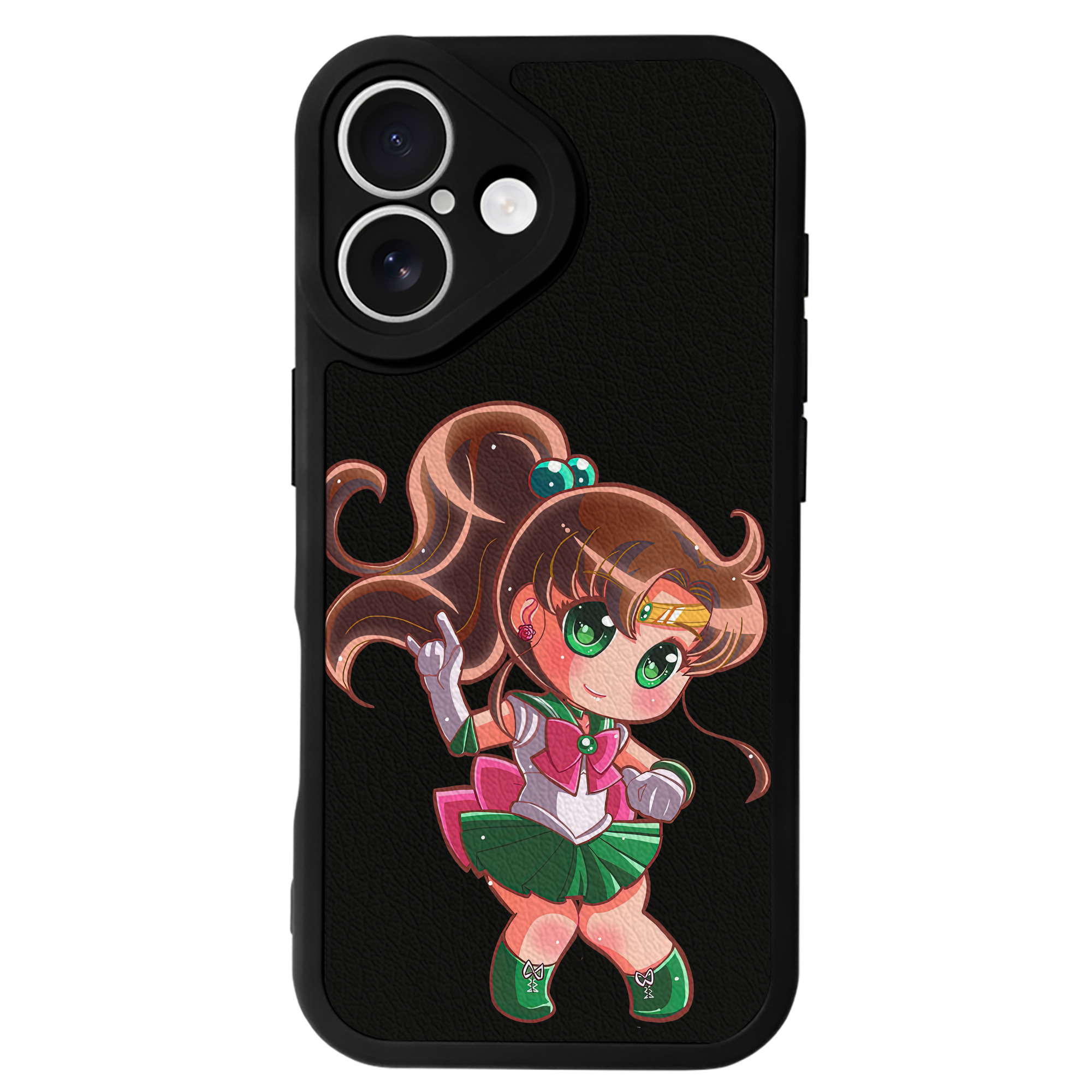 （画像用） 美少女戦士セーラームーン 木野 まこと きの まこと Sailor Moon Kino Makoto （セーラージュピター；Sailor Jupiter） 【iPhone 16シリーズ対応】シリコンスマホケース（レザー調） 材質：シリコン